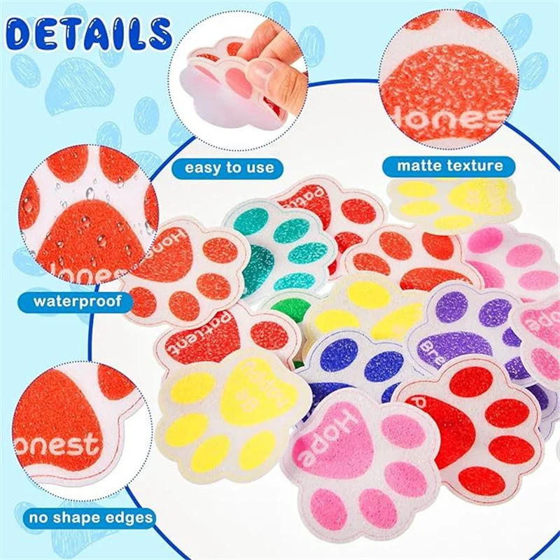 600pcs Anxiety Relief Sensory Stickers Dog Paws Shape Relief Items To Reduce Pressure Sensory Bump Particles Touch