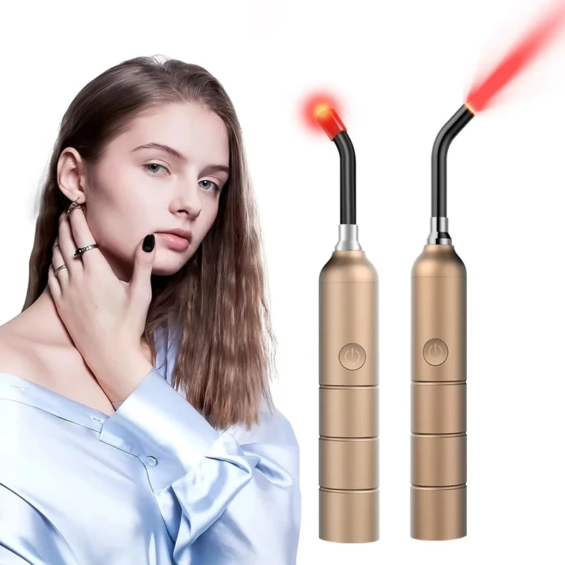 Red Light Therapy เย็นเจ็บอุปกรณ์สําหรับปวดปาก Treatment LED Light Therapy เครื่อง 660nm 850nm ใกล้อินฟราเรด Skin Care Wand
