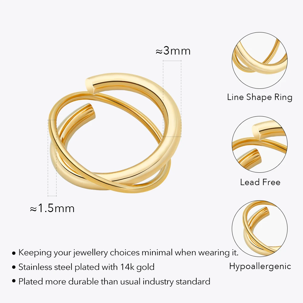 ENFASHION Double Sided Ring For Women Anillos Mujer Gold Color Stainless Steel Fashion Jewelry Rings Cocktail Dropship R234192