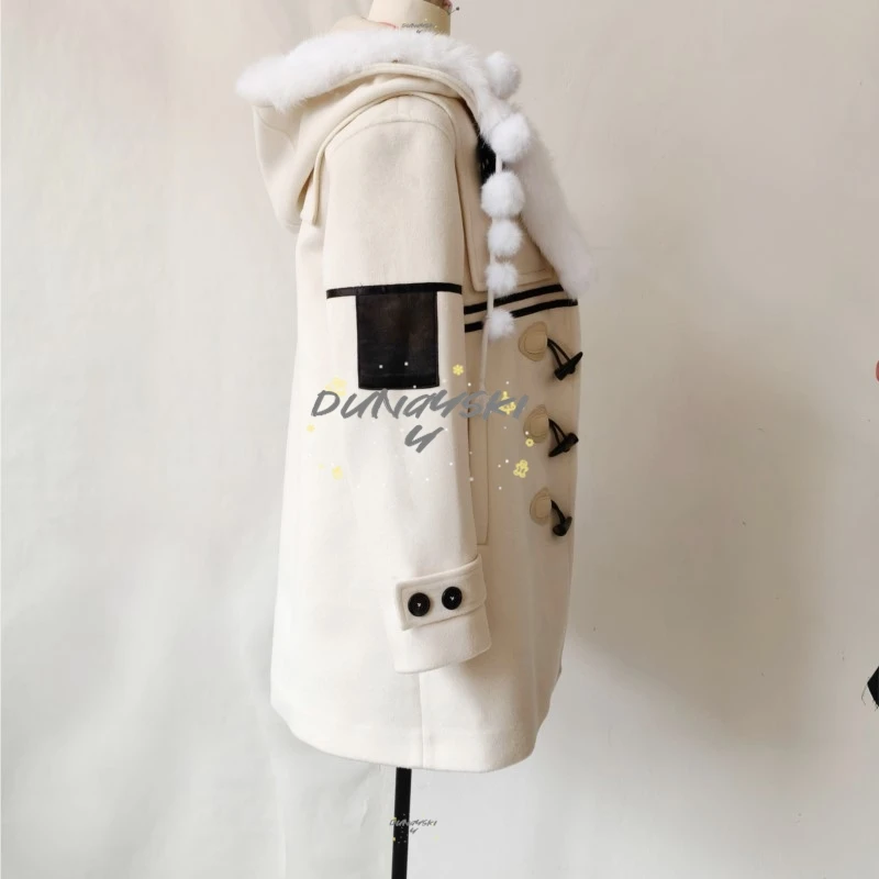 الشخصية الرئيسية تأثيري حلي الحب والمساحة العميقة الشتاء الدفء معطف الصوف الأبيض Kawaii النساء ملابس الهالوين #2