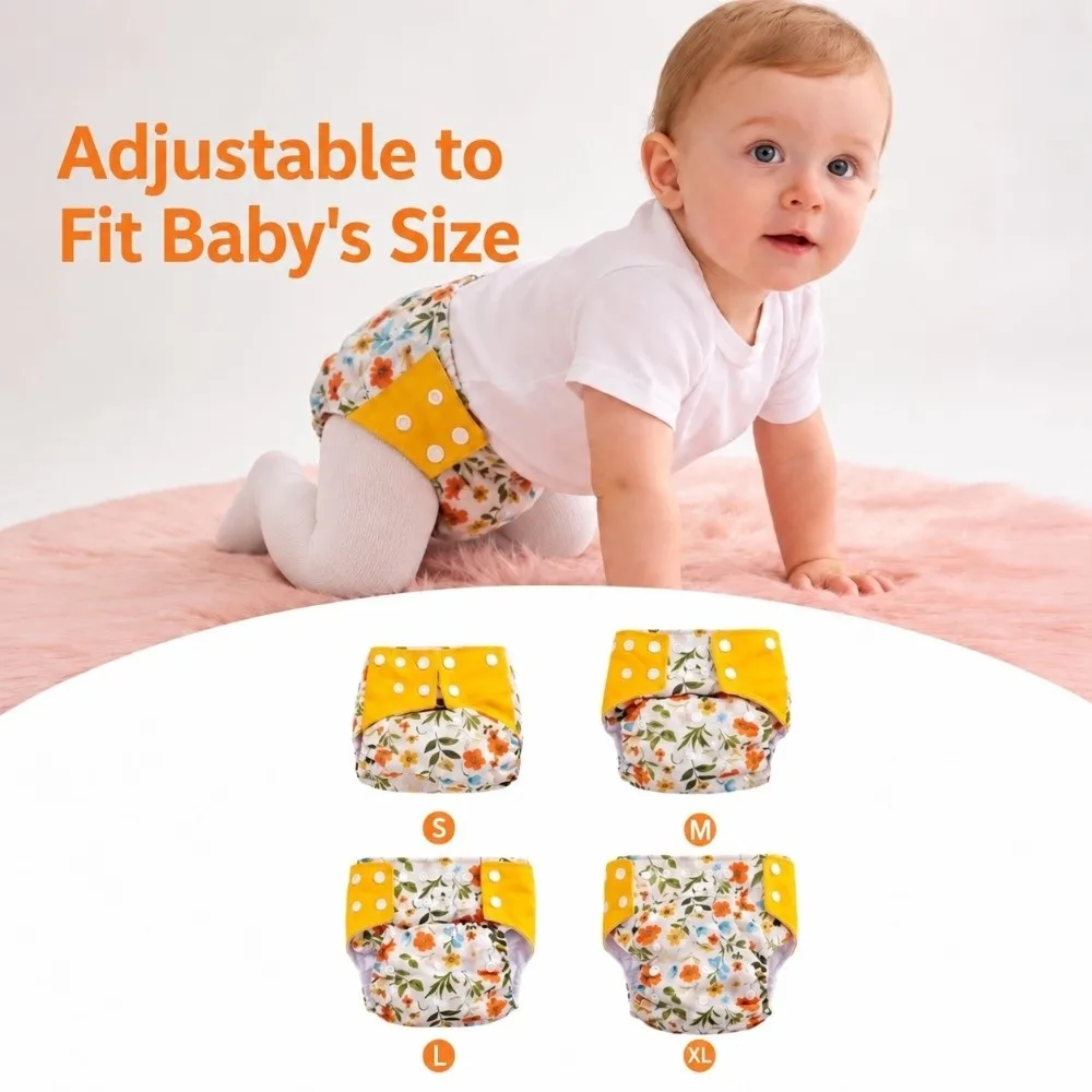 Happy Pocket Cloth Diapers Anti-leakage Washable Cloth Nappies Reusable Fit 3-15kg Diapers All Seasons