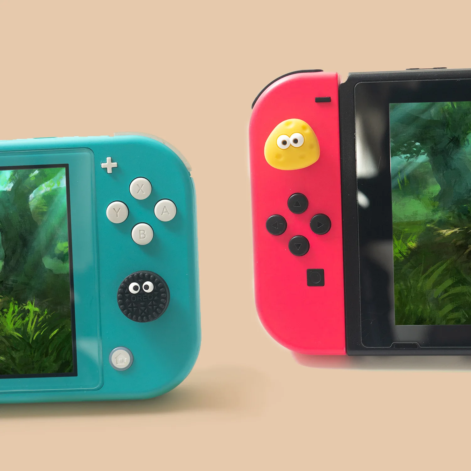 Симпатичная силиконовая мягкая ручка-колпачок с печеньем и сыром, чехол для Nintendo Switch Oled/Lite NS Joy-con