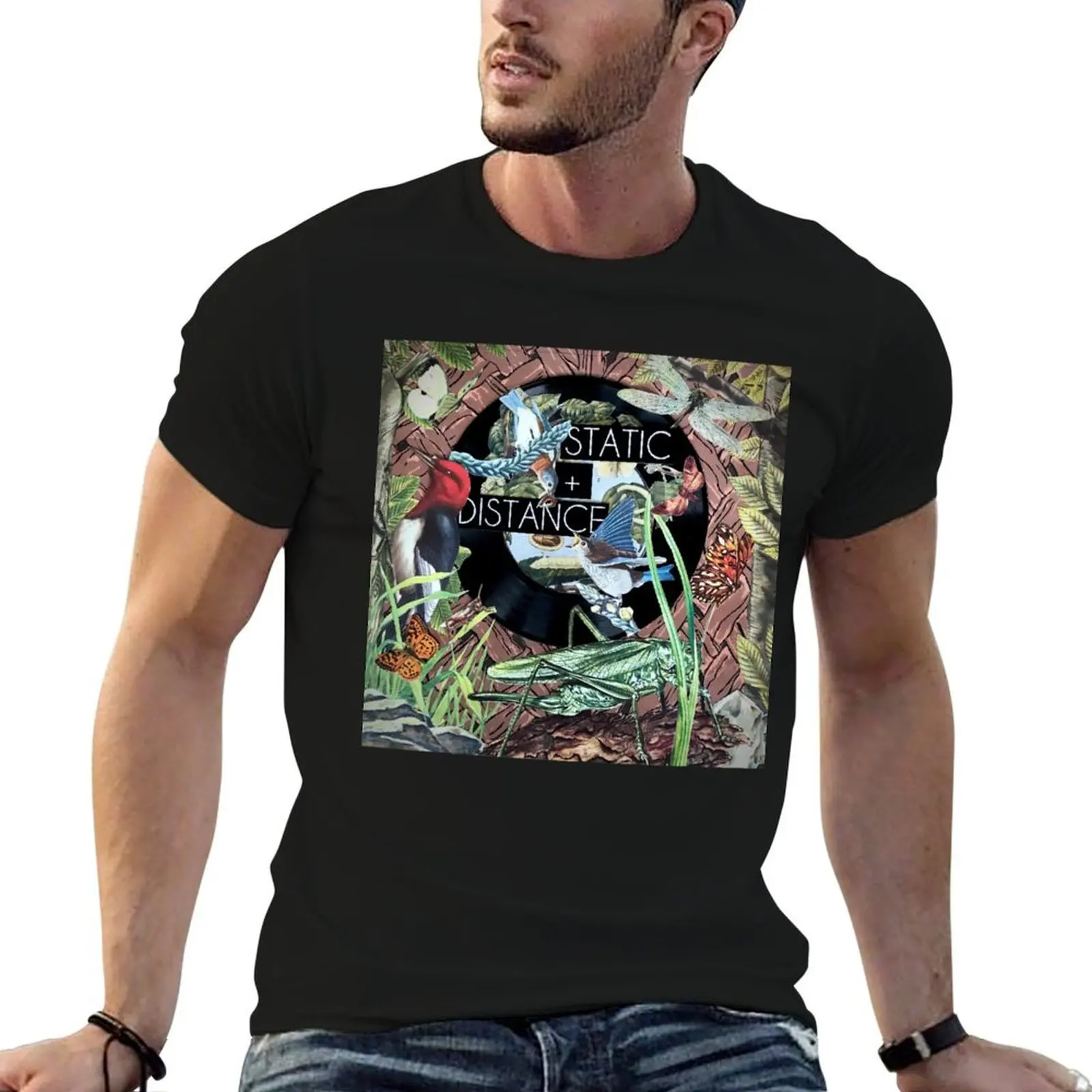 

Static + Distance T-Shirt t shirt for man 100 percent cotton anime t shirts oversize man t shirt summer T-shirt