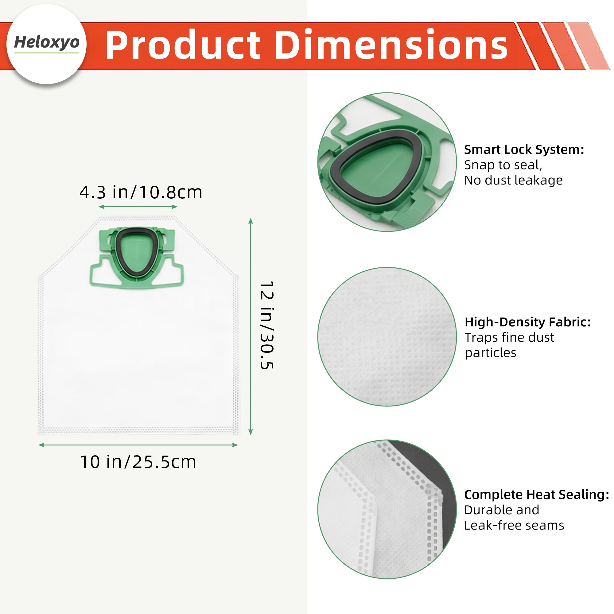 Vacuum Cleaner Bags Compatible with Vorwerk Kobold VK200 FP200, Premium Bag Suitable for Vorwerk Kobold VK200 FP200 Accessories