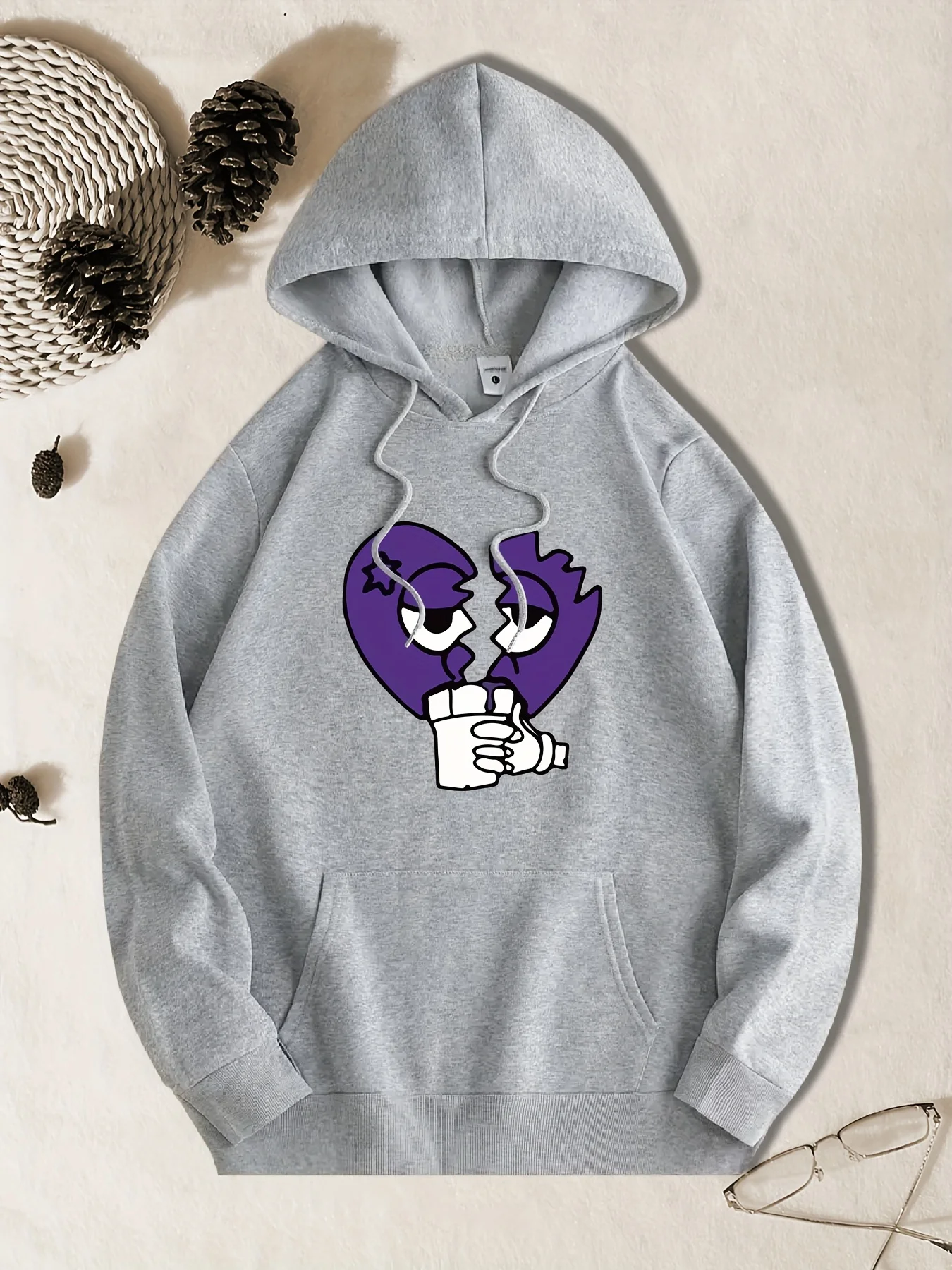 2026 Personalized Expression Print Casual Hooded Sweatshirt Comfortable Hooded Shirt