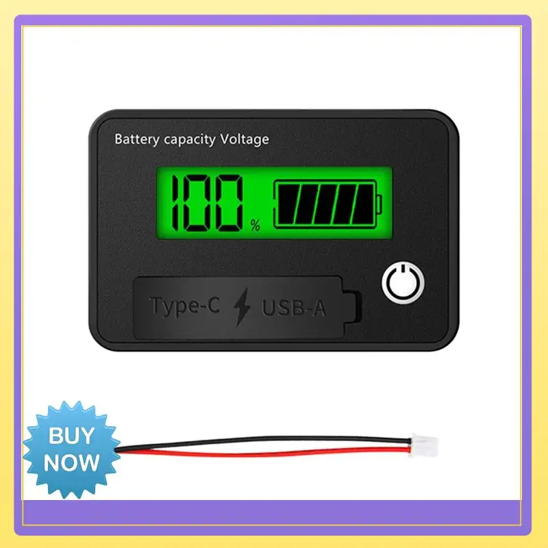 Big Deal DC 8-30V LCD Digital Battery Voltmeter Capacity Indicator Lithium Acid Battery Voltage Tester Meter Tool Typec Output