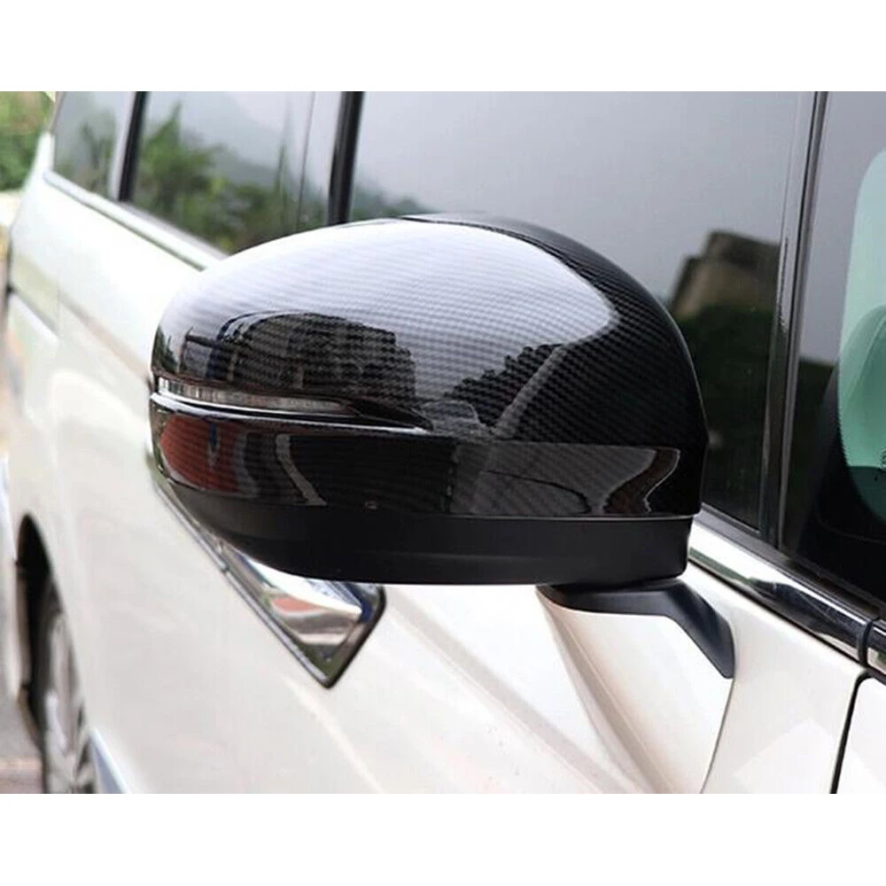 For Honda Odyssey 2015-2021 Rearview Side Mirror Cover Wing Cap Exterior Door Rear View Case Trim Sticker Carbon Fiber Look