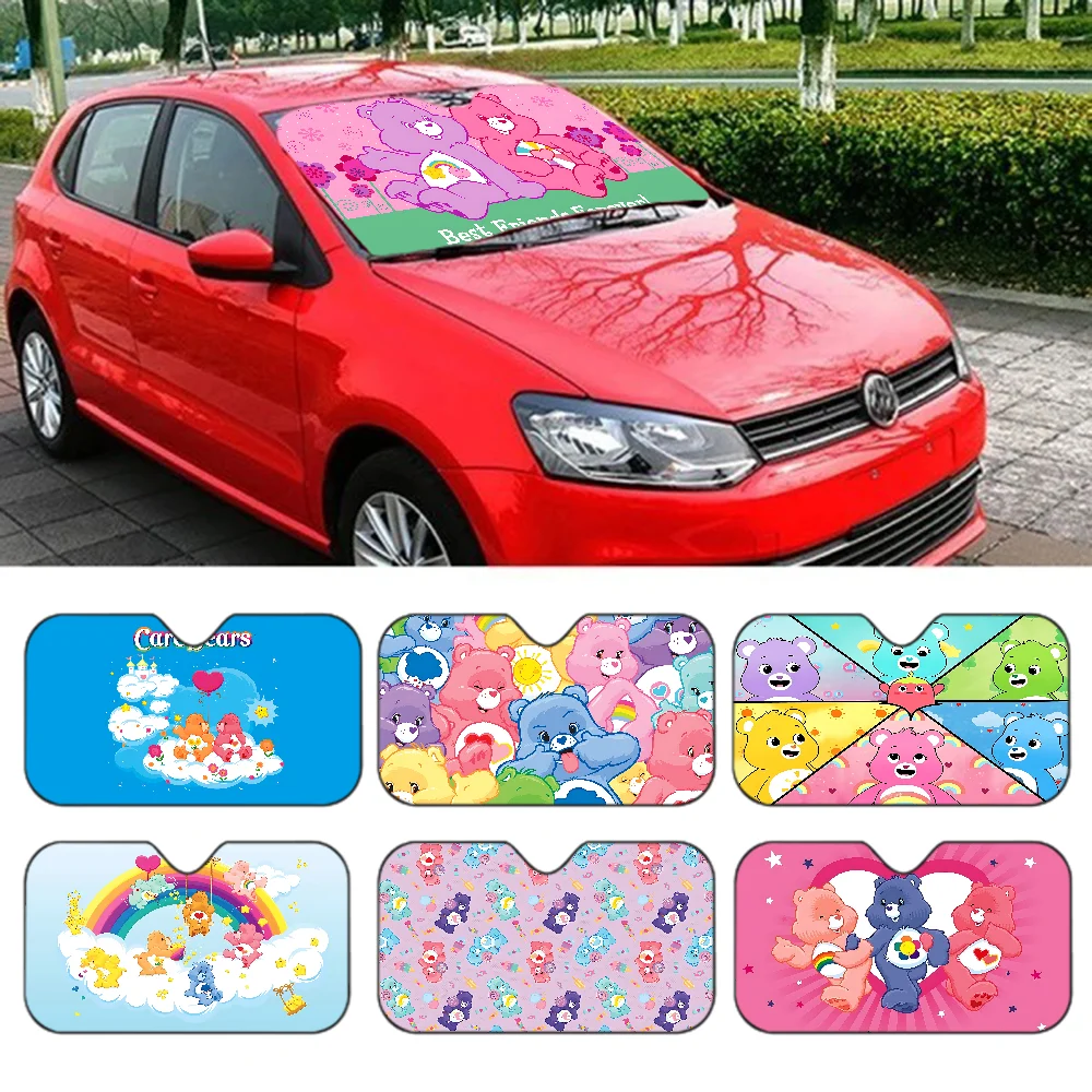 Cute Care B-Bears Anti-Scratch Windshield Sunshade Car Window Windscreen Cover Sun Shade Auto Sun Visor Car-covers Car Solar