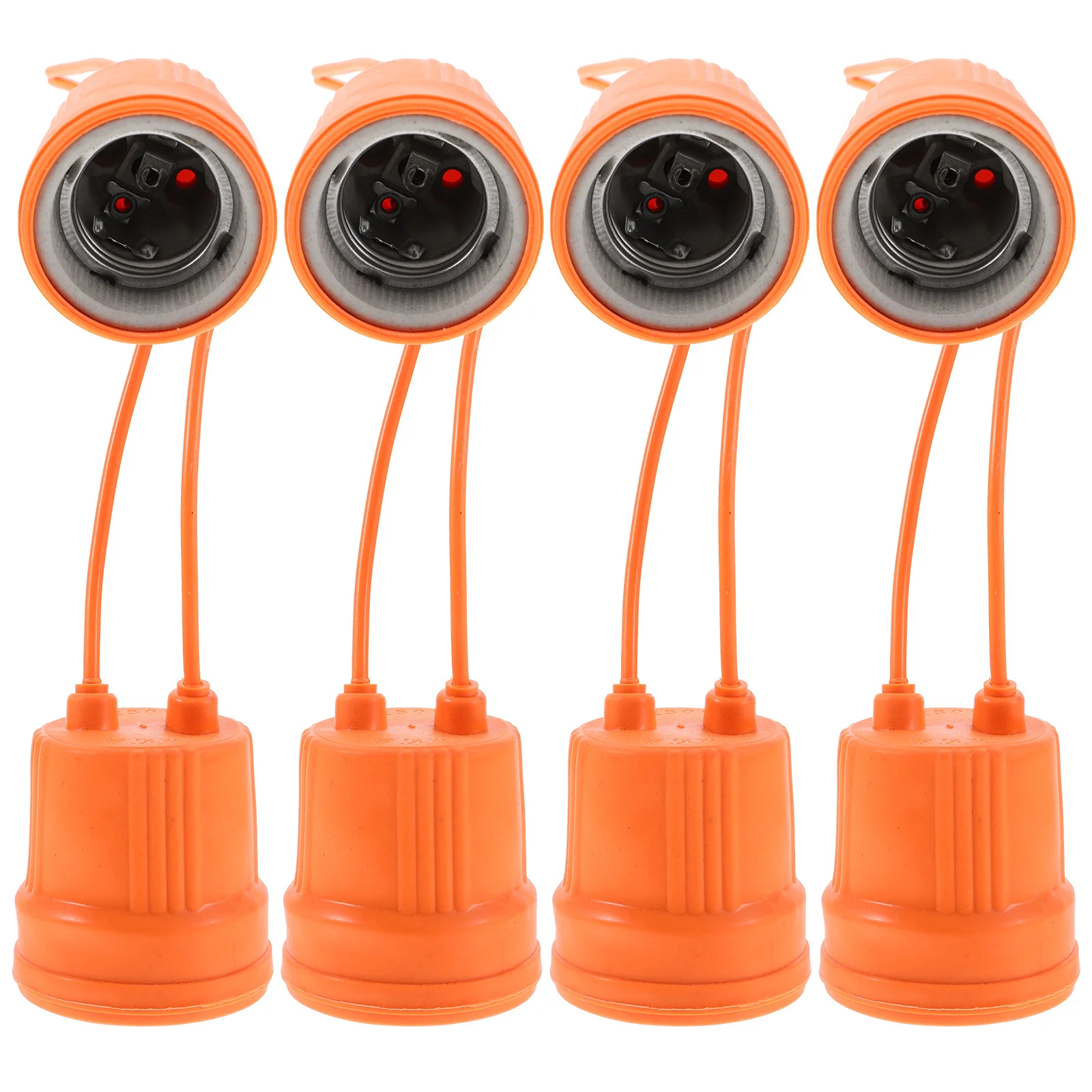 8pcs Waterproof Lamp Socket High Temperature Resistant Pvc Ceramic Screw Base For Ceiling Chandelier Wall Light Bulb Holder