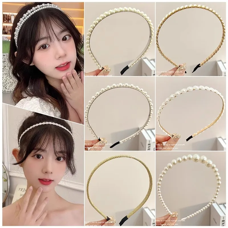 2/3/4pcs/set Elegant Pearls Hairband For Women Girls Sweet Hair Ornament Headband Hair Band Hair Hoop Fashion Hair Accessories