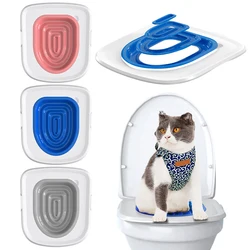 Cat Toilet Trainer Reusable Training Toilet for Cats Plastic Training Set Cat Litter Box Mat Toilet Pet Accessaries