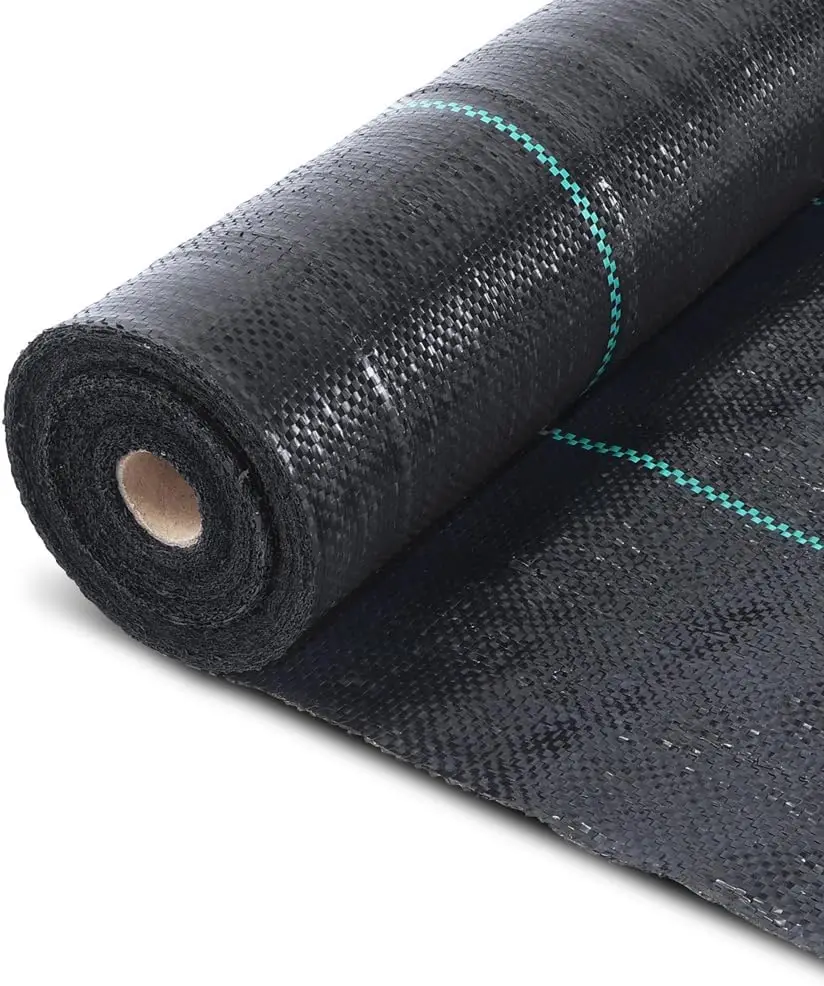 Malla Antihierbas, Tela Geotextil para Control de Maleza, 1 m x 50 m, 100 g/m2, Resistente a la Rotura y Estabilizada con