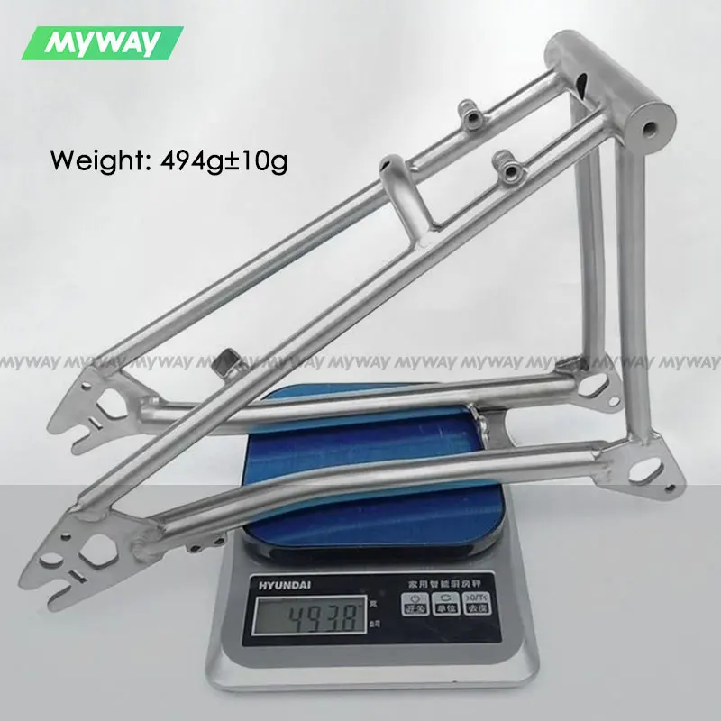 MYWAY 16 Inch Titanium Folding Bike Rear Fork Triangle C Break P-line Bicycle Parts 112mm