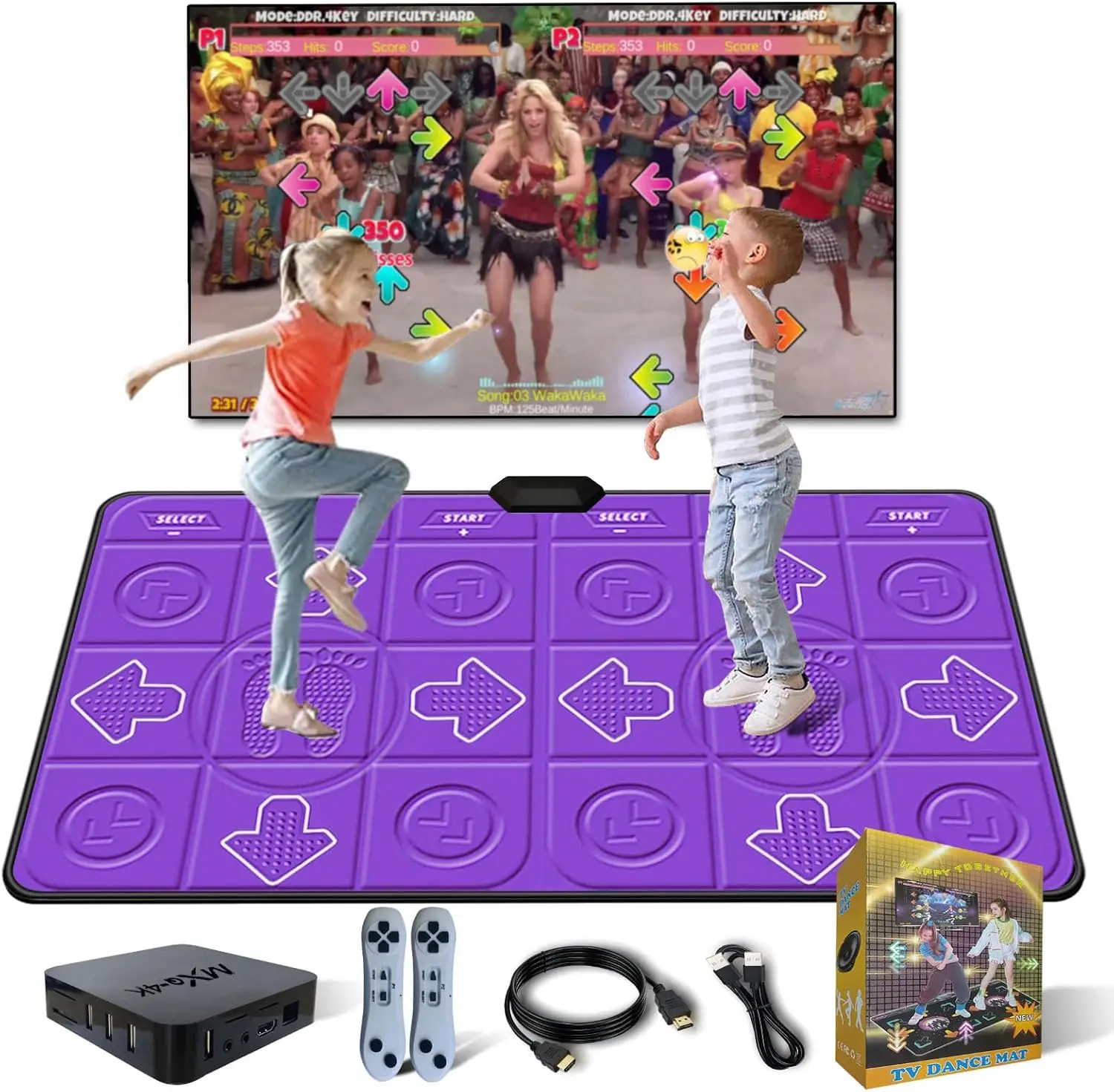 Dance Mat for Kids and Adults, Double User Wireless Dance Pad Game for TV, Exercise Dancing Mat for Family Games,Gifts Ideas for