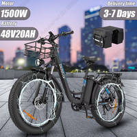 Ridstar MN-26 Electric Bicycle 1500W Powerful Motor 48V20AH Lithium Battery Mountain E-bike 26*4.0 Inch Fat Tire Electric Bike