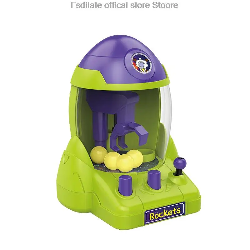 Children\'s Mini Grab Ball Machine Cartoon Rocket Rocker Clamping Bean Game Machine Puzzle mini maquina expendedora kids toys
