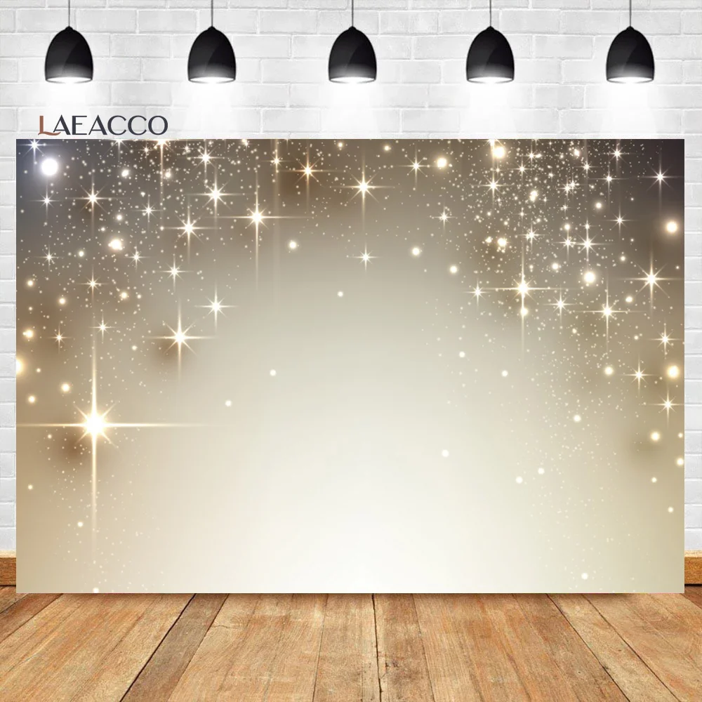 

Laeacco Starry Night Sky Backdrop Golden Glitter Stars Dots Kids Birthday Baby Shower Newborn Portrait Photography Background