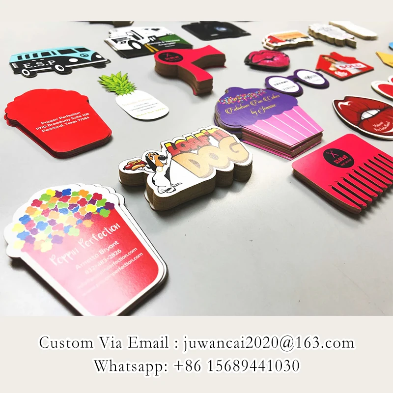 Cartão personalizado em forma de corte, cartões de fidelidade de café, formato de pente, impressão de design, chave exclusiva, cartões de visita com logotipo qr