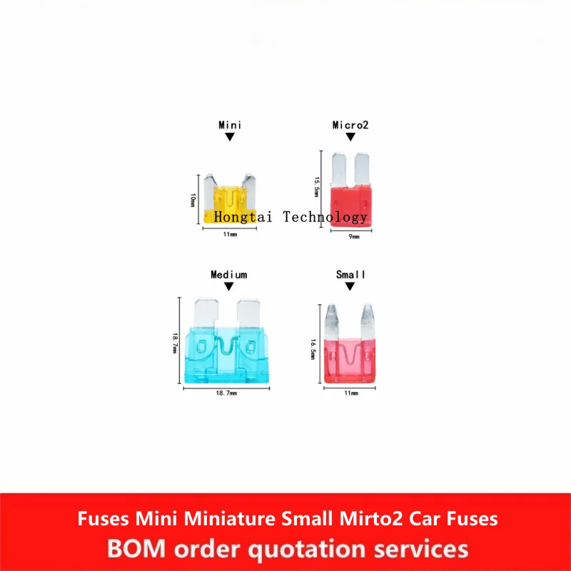 Micro Mini Small Medium Micro2 Trucks Motorcycles Fuse 2A 3A 5A 7.5A 10A 15A 20A 25A 30A 35A 40A 50A Blade Fuse