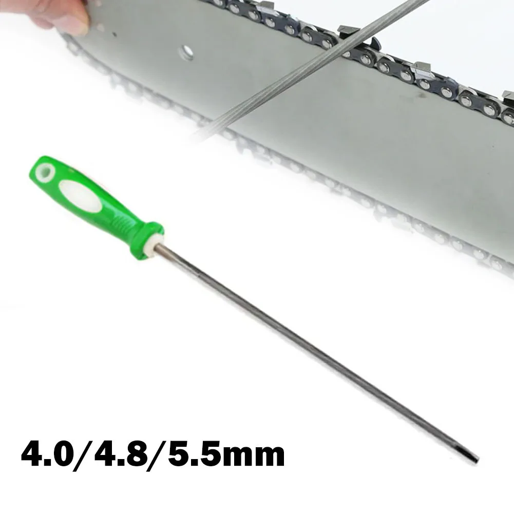 1 Stuks 4.0/4.8/5.5Mm Ronde Hoge Koolstofstaal Slijpen Kettingzaag Zaag Kettingvijlen Slijper Plastic Handvat Handgereedschap Accessoires