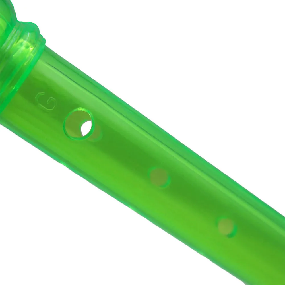 

8 Hole Transparent Soprano Recorder Flute Premium Material Accurate Tones Green Easy Music Wind Instrument