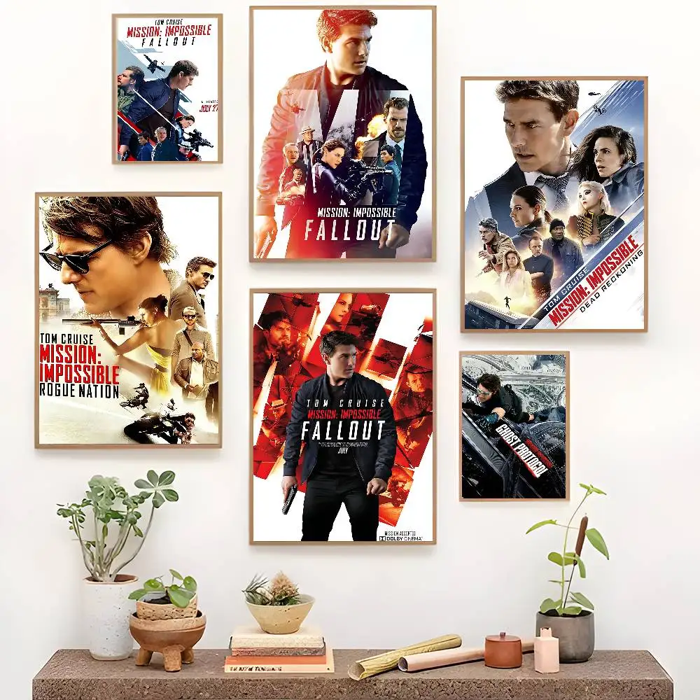 M-Missiones Movie I-Impossible Vintage Posters Sticky Vintage Room Home Bar Cafe Decor Kawaii Room Decor