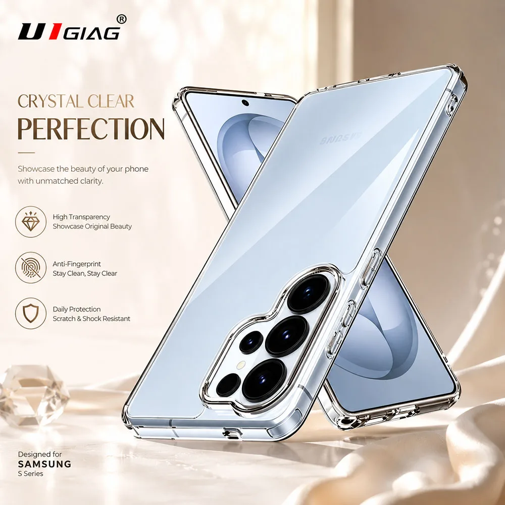 For Samsung Galaxy S26 Ultra S25Ultra S26Plus Transparent PC Hard Back Cover TPU Soft Shell Luxury S25Ultra Premium Hybrid Case