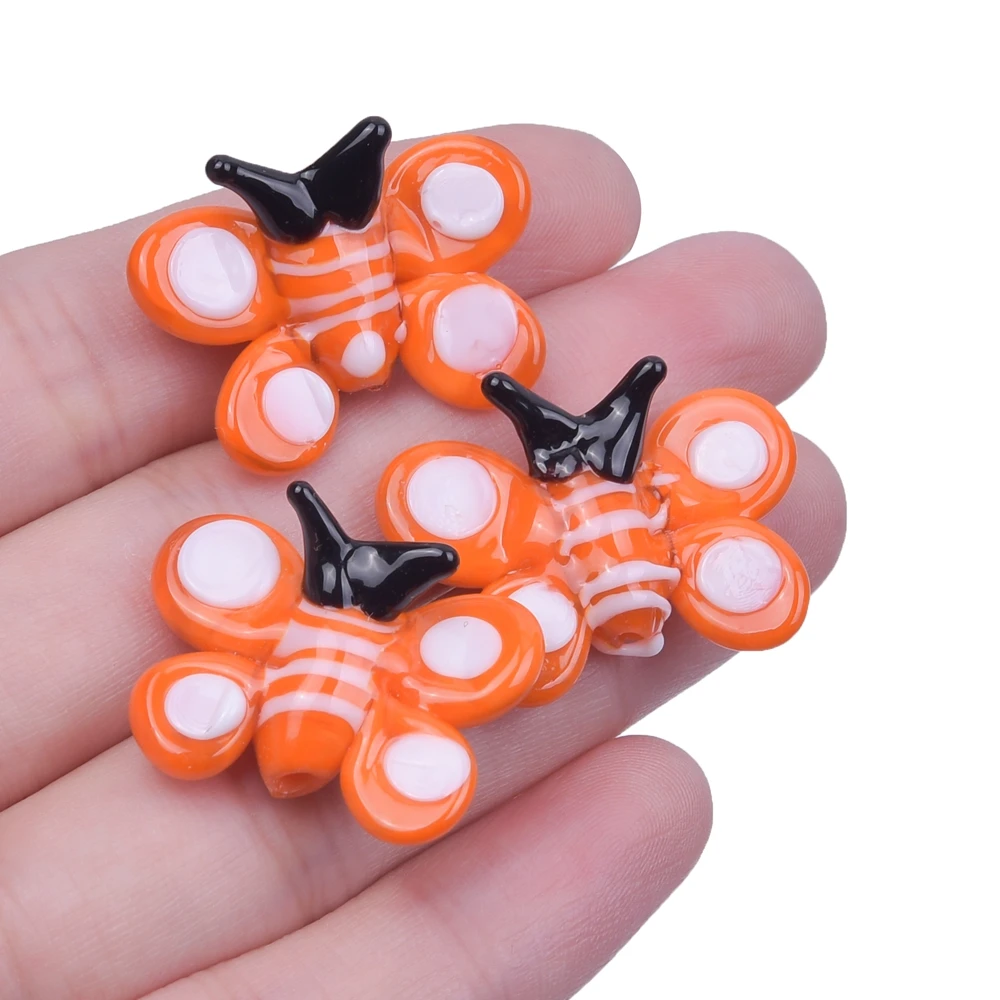 2pcs Glass Beads Animal Cat/Dog/Butterfly/Dragonfly/Frog/Duck/Mushroom Beads For Jewelry Making Lampwork Piercing Beads String