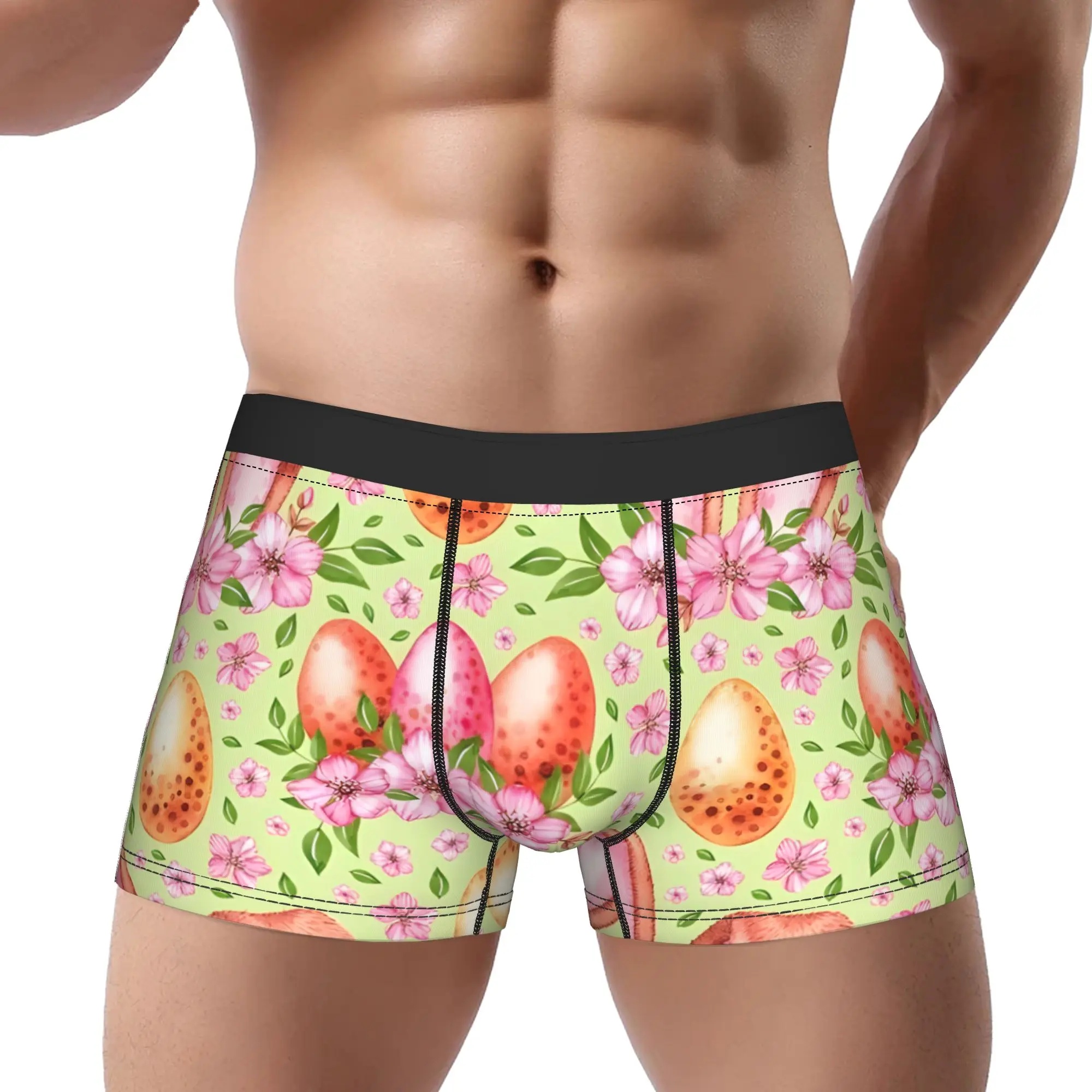 

1piece Bunny Ears Easter Bunny Vibes Underpants Homme Panties Male Underwear Print Shorts