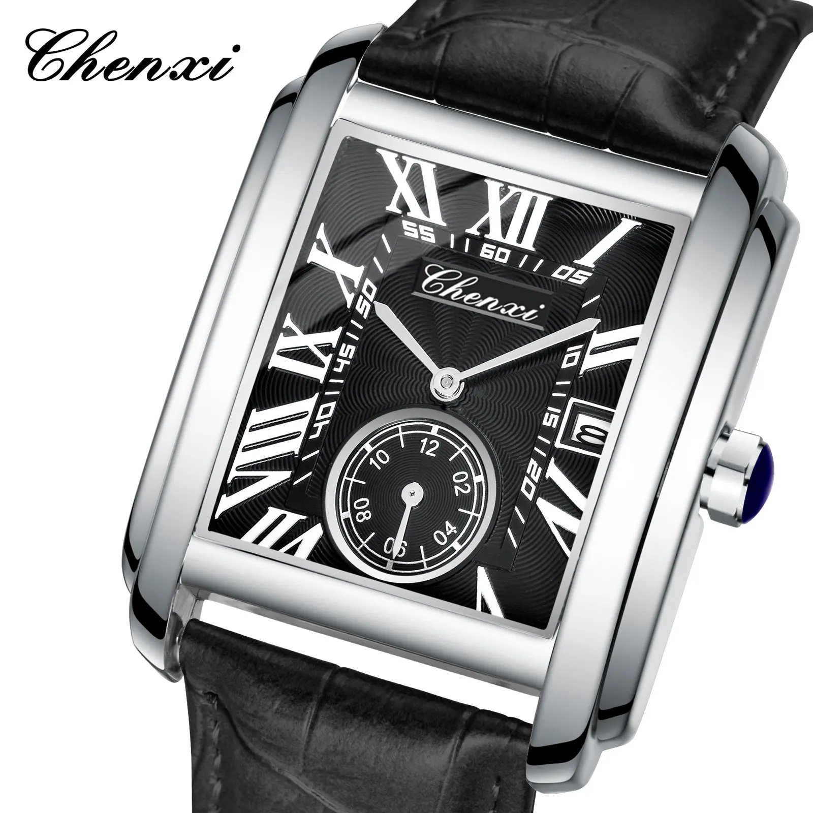 Chenxi 8216 New Fashion Boy Classic Rectangle Leather Strap Wristwatches Mens Luxury Brand Watches Quartz Clock Montre Femme