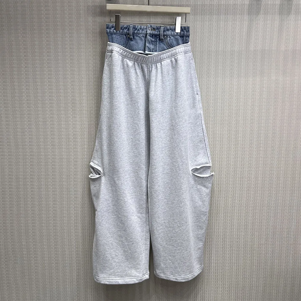 

High-quality 2026 new style women's trendy pants with a fashionable patchwork design, loose and comfortable xy150511