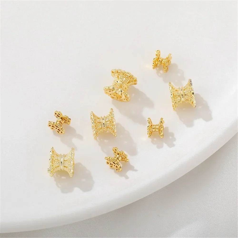 14K vergulde dubbelzijdige bloemenhouder met gescheiden kralenhouder Handgemaakte doe-het-zelf armband ketting accessoire materialen