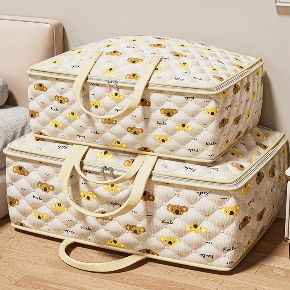 Durable Non-Woven Quilt Storage Bag Large-capacity Portable Packing Bag Koala Print Foldable Clothing Finishing Pouch Household