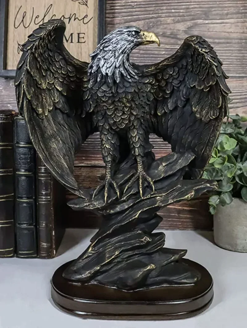 

Bronze Resin Eagle Collectible Decorative Eagle Statue Home Decor Office Decor Statue, Art Decor Ornament, Birthday Holiday Gift