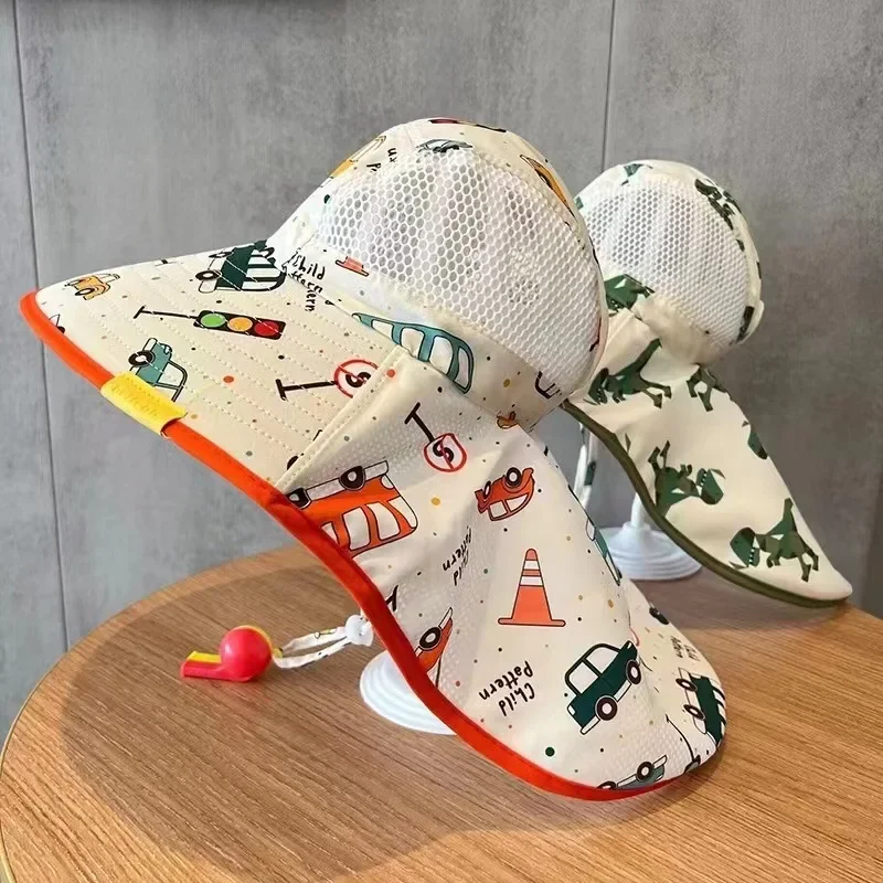 

Breathable UPF50+ Sun Protection Beach Hat for Men Women Kids Baby, Summer Outdoor Wide Brim Sun Hat with Adjustable Neck Cover