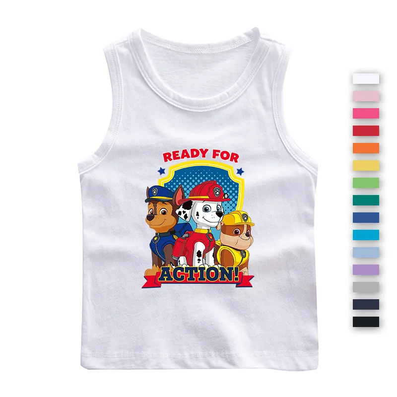 Paw Patrol Cotton T-shirt for Chlidren Girl Clothes Spin Master Vest Kids Clothing for Boys Tops Anime Printed Fashionable Tees