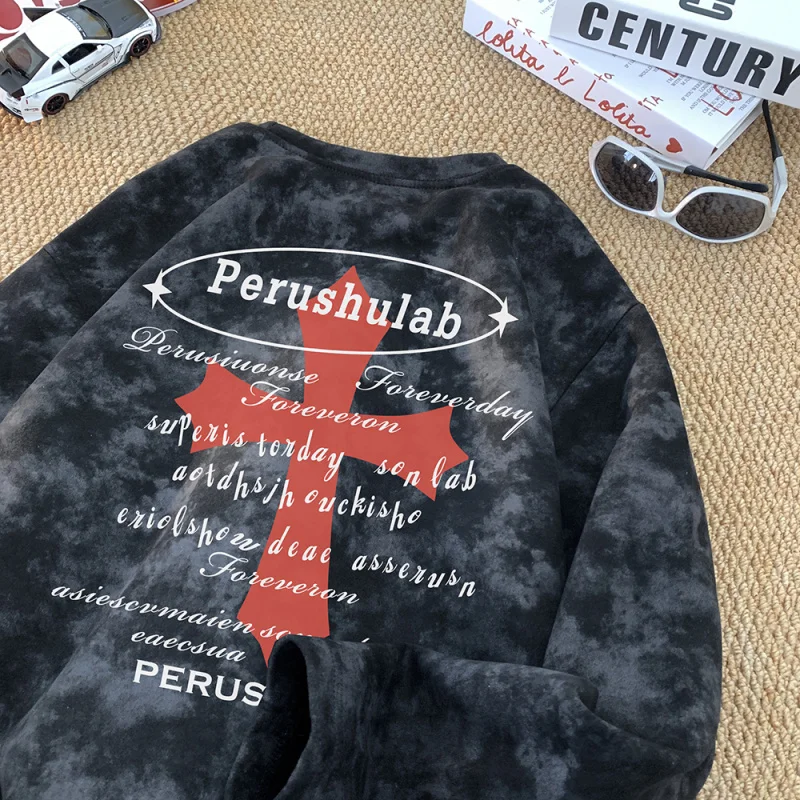 【Mirrordust】سترة هيب هوب من جلد الغزال البارد المخملي بأكمام طويلة ملابس خروج فضفاضة ودافئة مناسبة للرجال والنساء #4