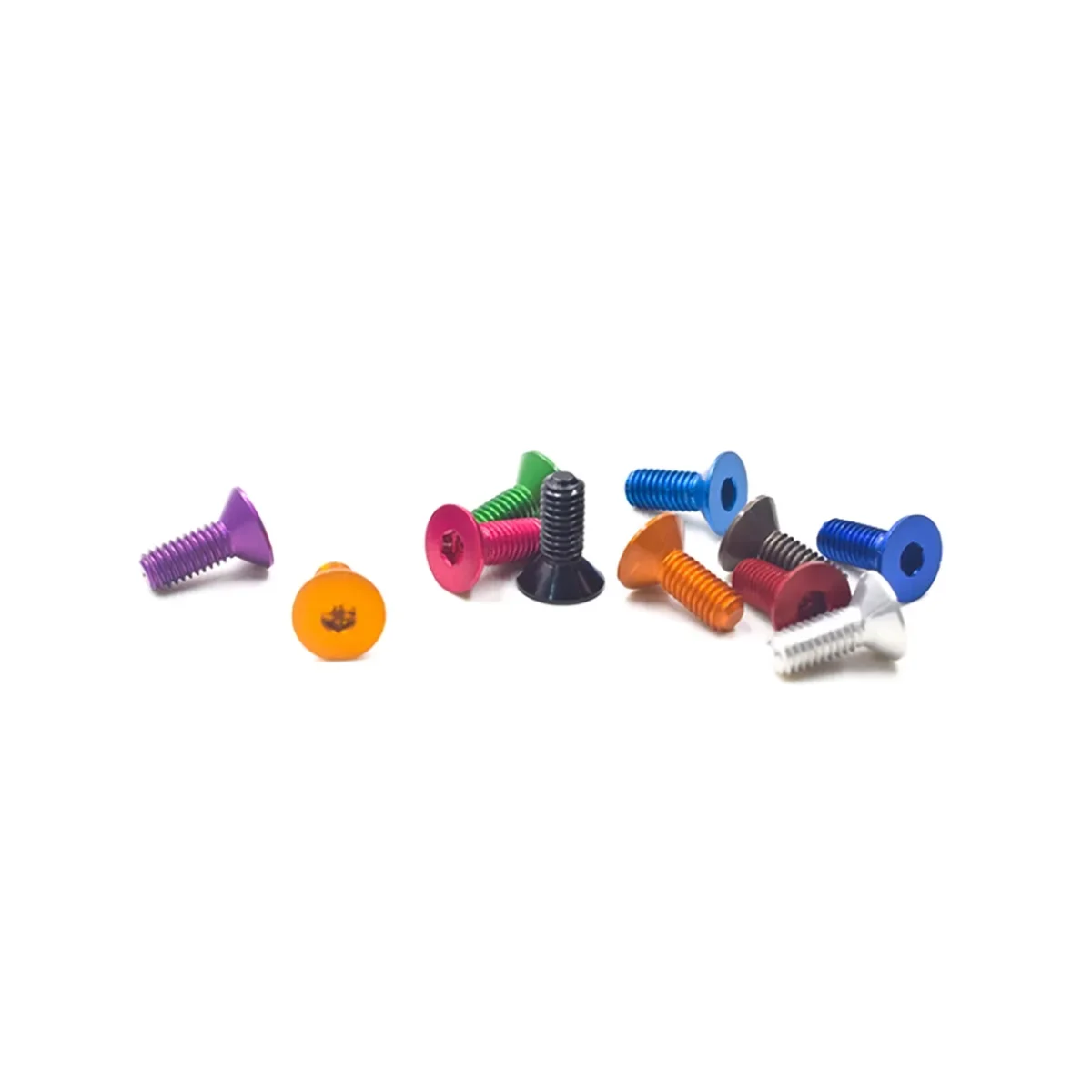 Ultra Light Aluminum Alloy Colored Oxidized Large Flat Head Countersunk Hexagonal Screw / Bolt M3M4