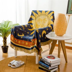 Sun God Cotton Woven Line Blanket Sofa Towel Knitted Thickened Warm Pad Mat Bohemian Boho Throw Travel Bedspread Dropshipping