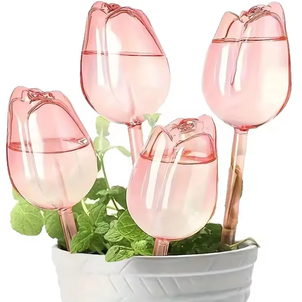 3pcs Bulbous Cactus Plant Watering Tulip Shape Flower Plant Water Dripper Lightweight Houseplant Device Drip Irrigation System