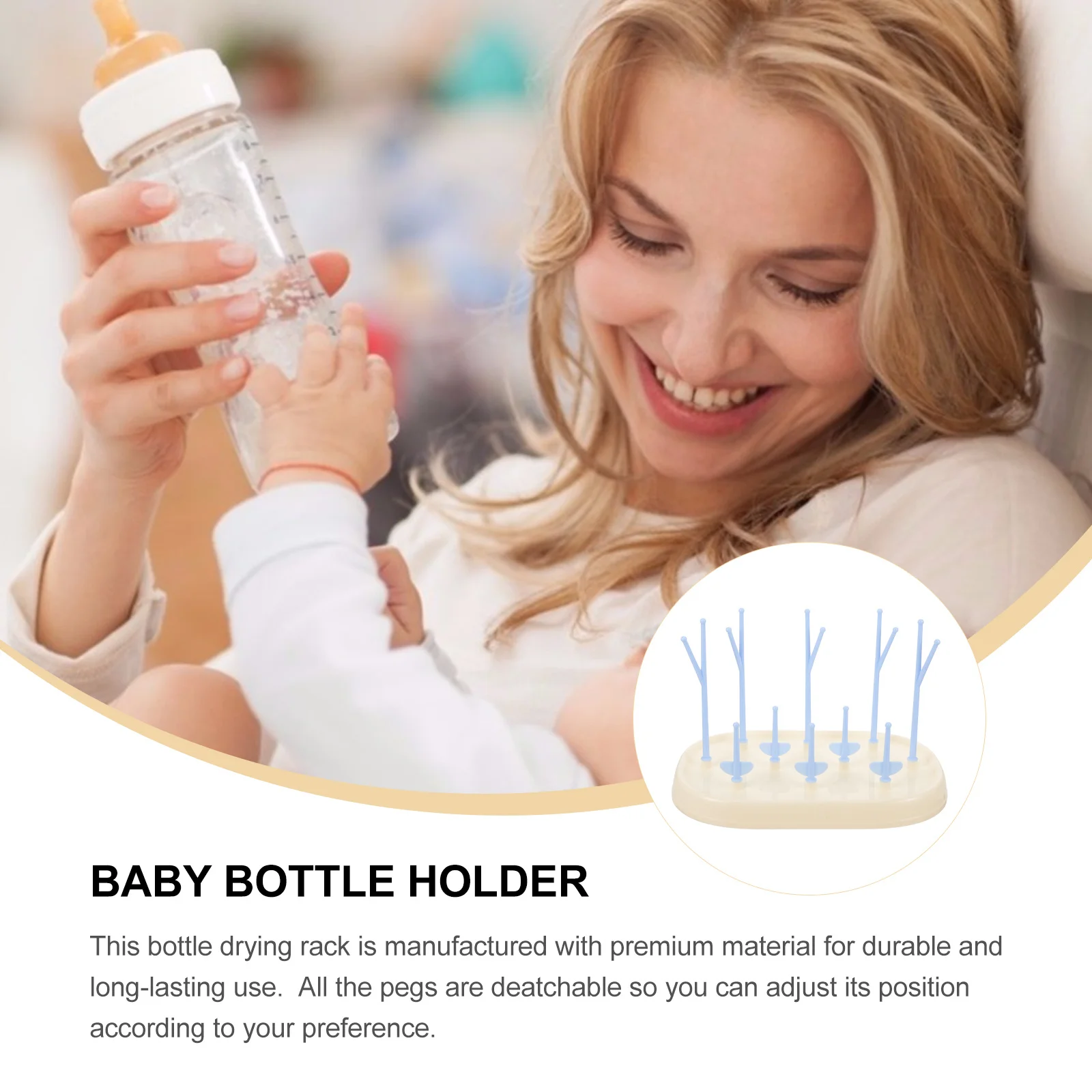 رف تجفيف زجاجات الأطفال أوتاد قابلة للفصل يحمل 8 زجاجات منظم تجفيف صينية تخزين مجفف زجاجات الأطفال حامل أكواب امتصاص سهل #1