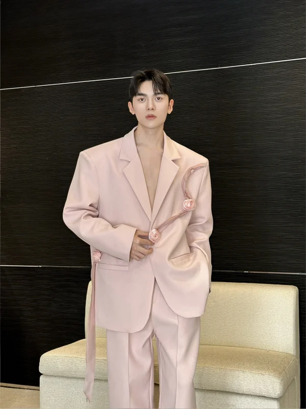 

Original Rose Sa Design Men's Casual Suit Two-Piece Set Straight Leg Leisure Pants Personali Dr Trendy Youth Faion