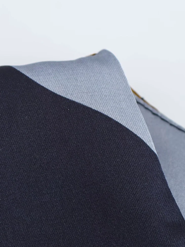 Europejski i amerykański styl, nowa moda, damska retro talia, satynowa tekstura, drukowana sukienka midi, długa spódnica