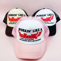 Adjustable Y2k Baseball Cap Hip Hop 3D Gorras Print Letter Mesh Caps