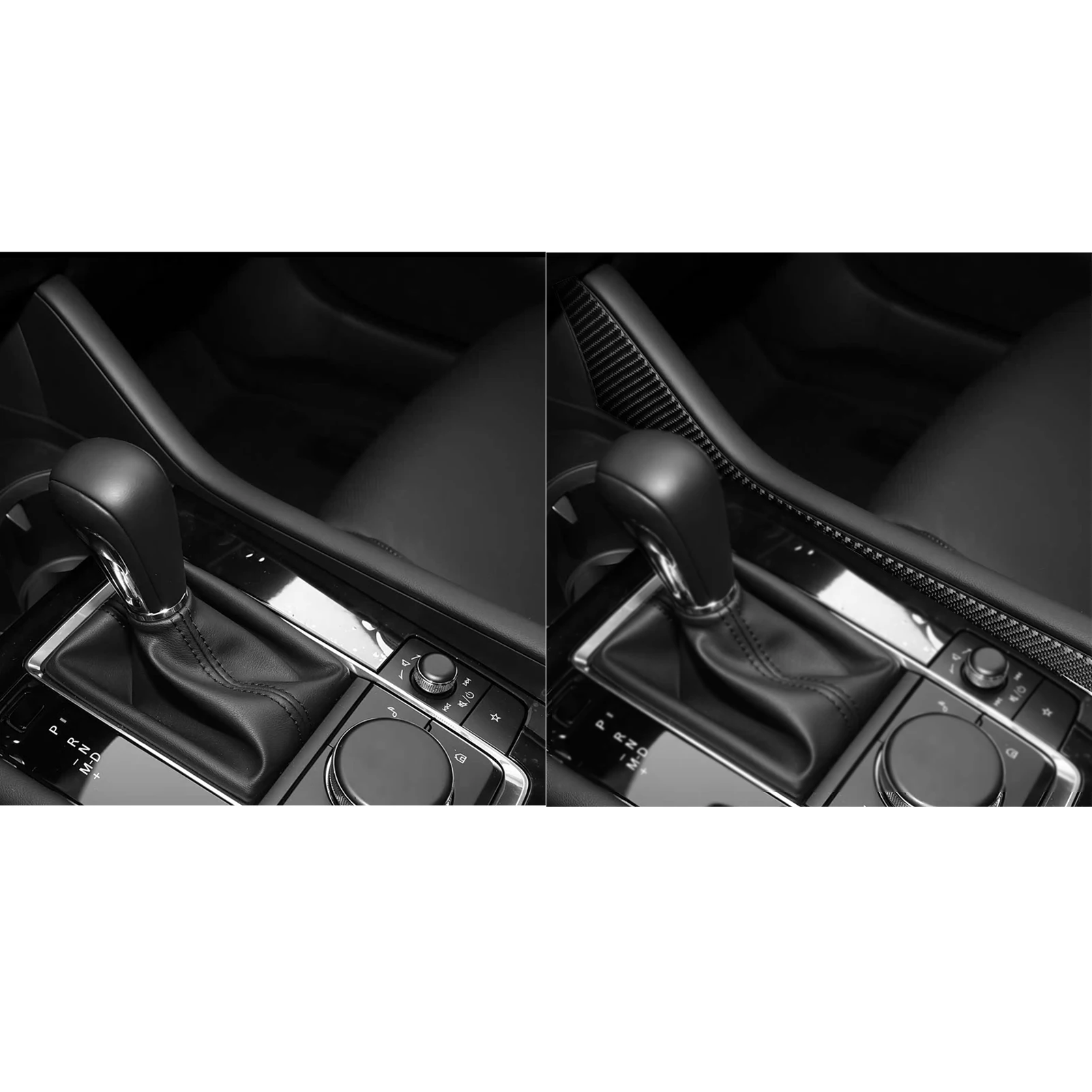 Carbon Fiber For Mazda 3 Axela 2019-2026 CarOn both sides of the cup holder Trim Customizable Sticker Interior Accessories