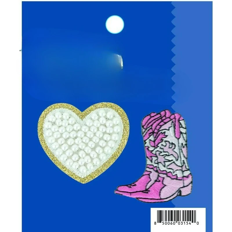 Pearl Heart and Boot Patches，Knitting Patterns Accessories