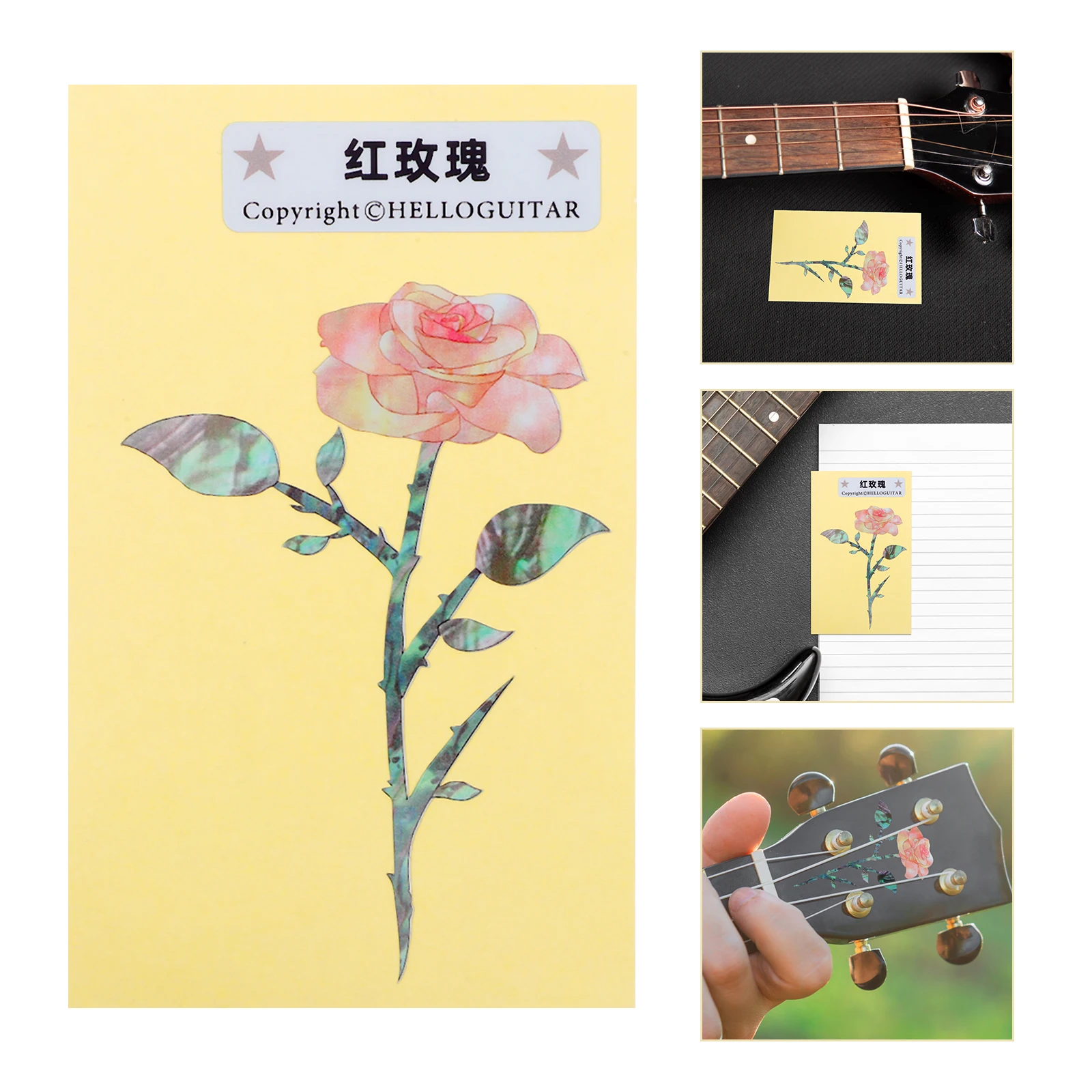 

Guitar Sticker Fretboard for Bass Decal Electric Headstock Acoustic Stickers Pvc