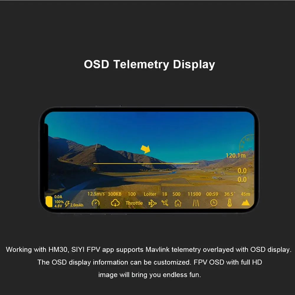 

Цифровая система передачи изображения SIYI HM30 Long Range Full HD для FPV, 1080p 60fps, 150мс, SBUS, PWM, телеметрия Mavlink, OSD, 30 км, CE, FCC