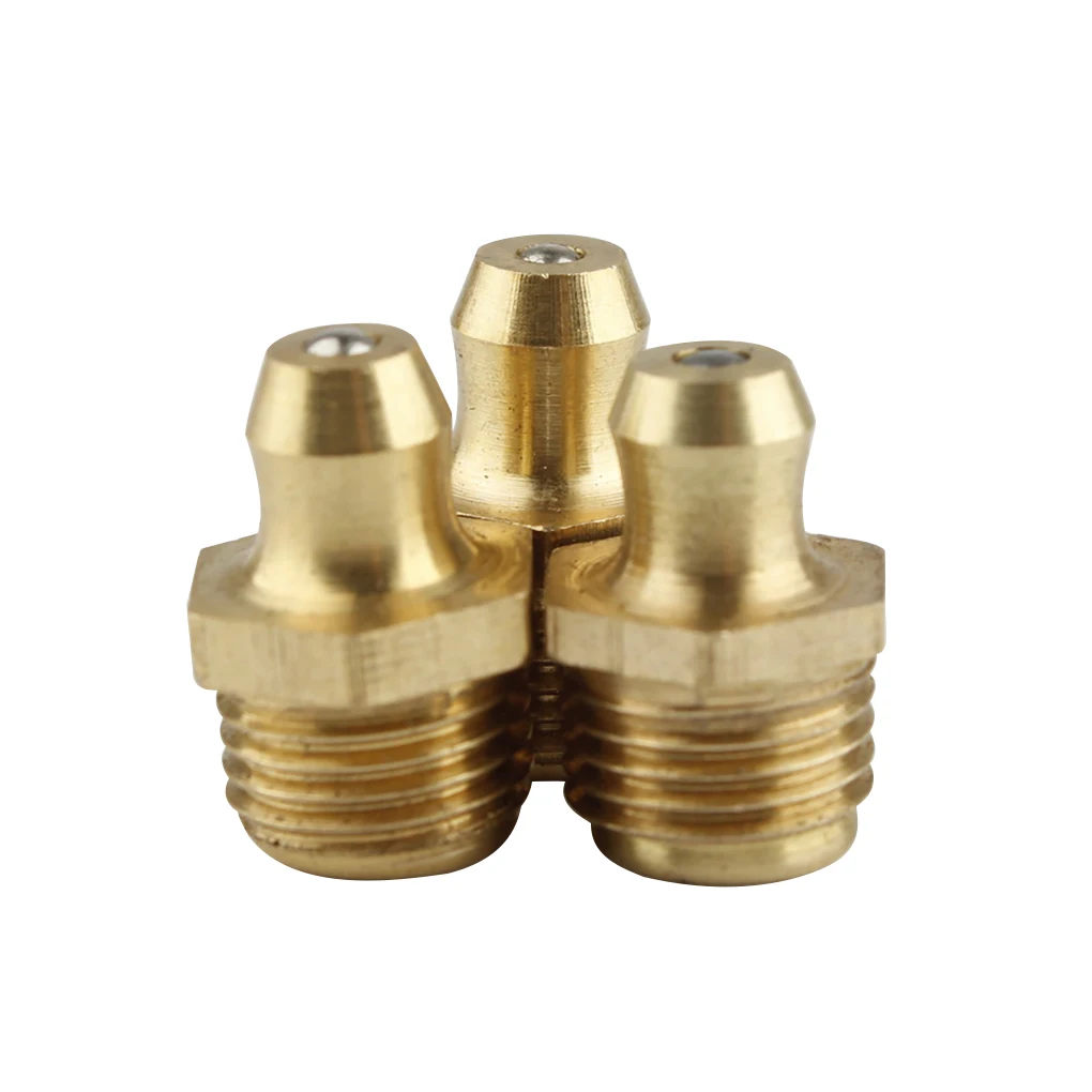 15 Pcs/set Grease Nipple Set M6 M8 M10 Oil Nozzle Fitting Kit Threaded Brass Straight Grease Nipples