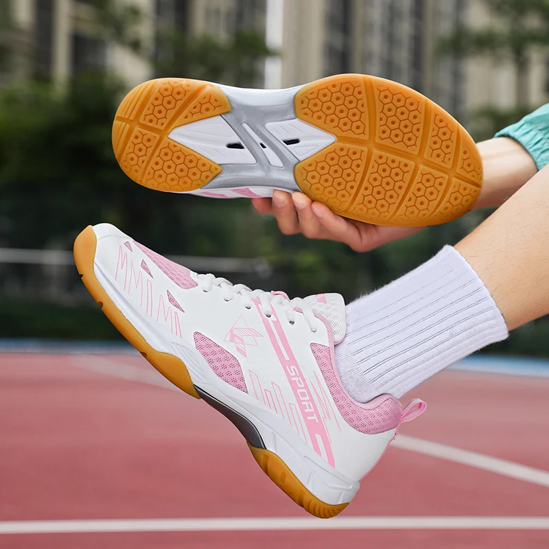 

2025 new badminton shoes, rotating buttons, professional competition training, table tennis shoes, tennis shoes, anti slip and w